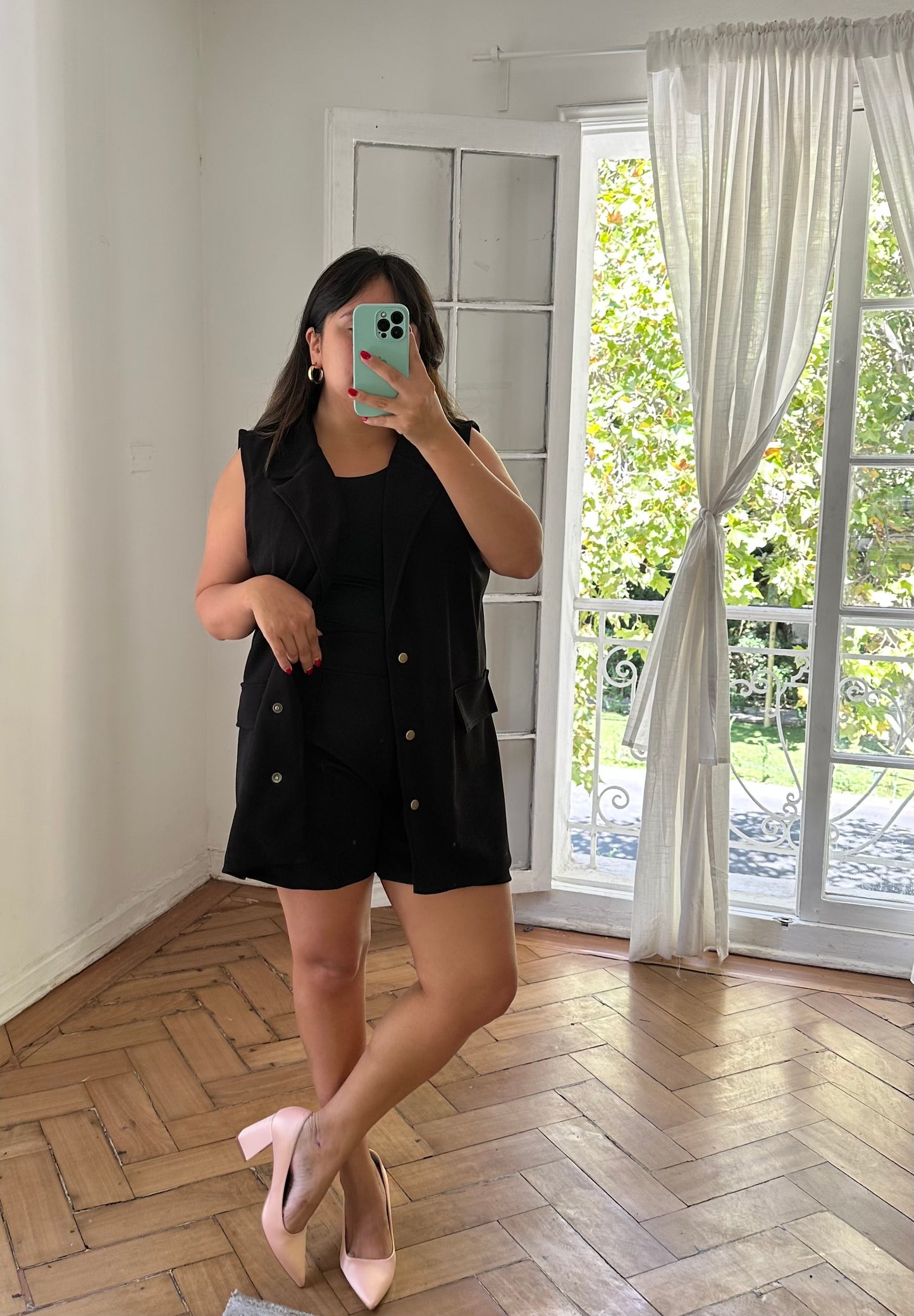 Blazer Almendra Tela Scuba