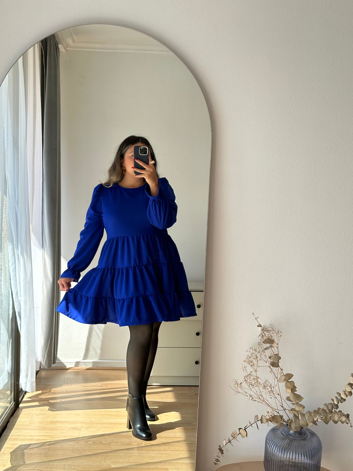Vestido Fernanda Manga Larga Tela Sofía