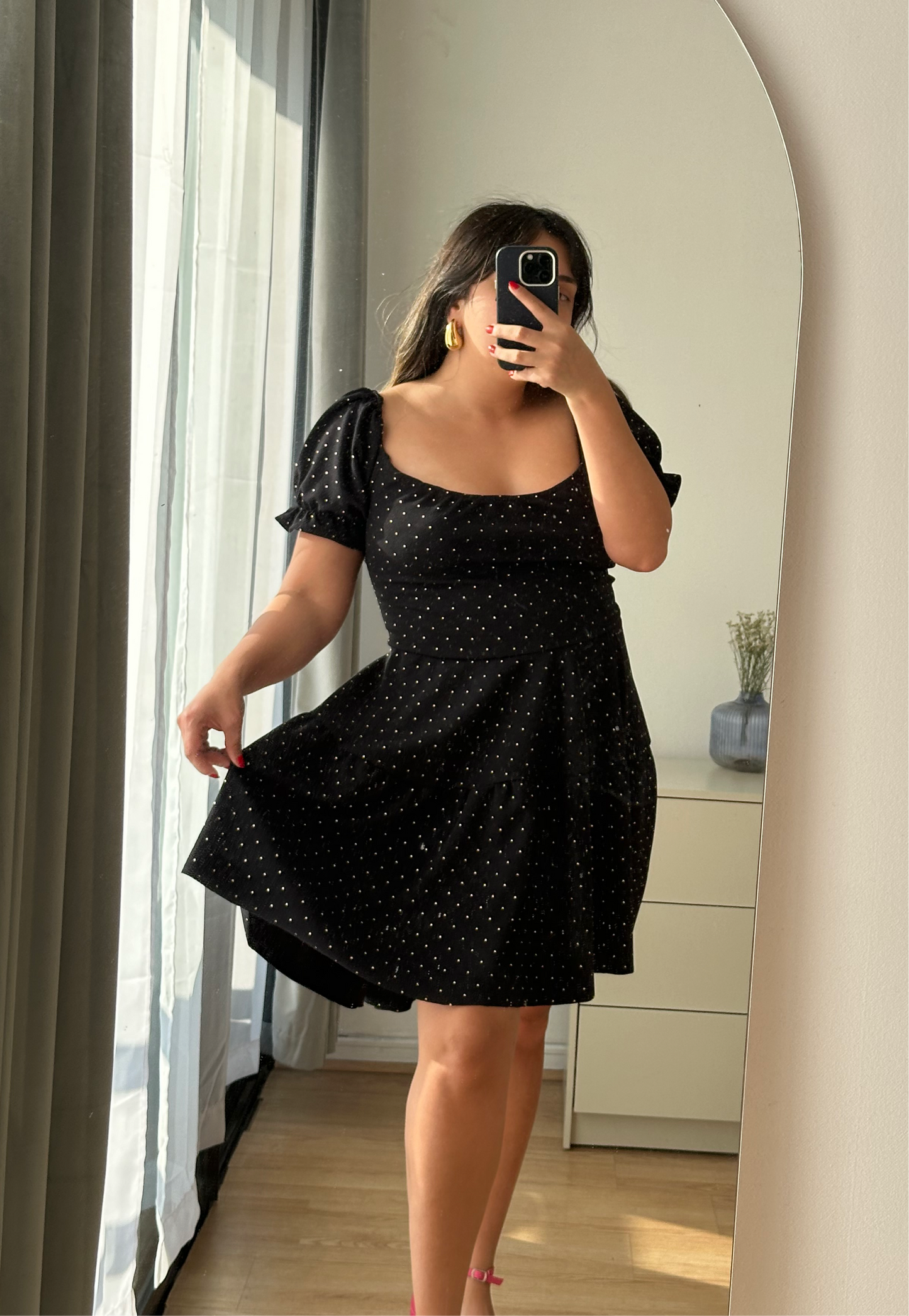 Vestido Carolina Piedras Doradas