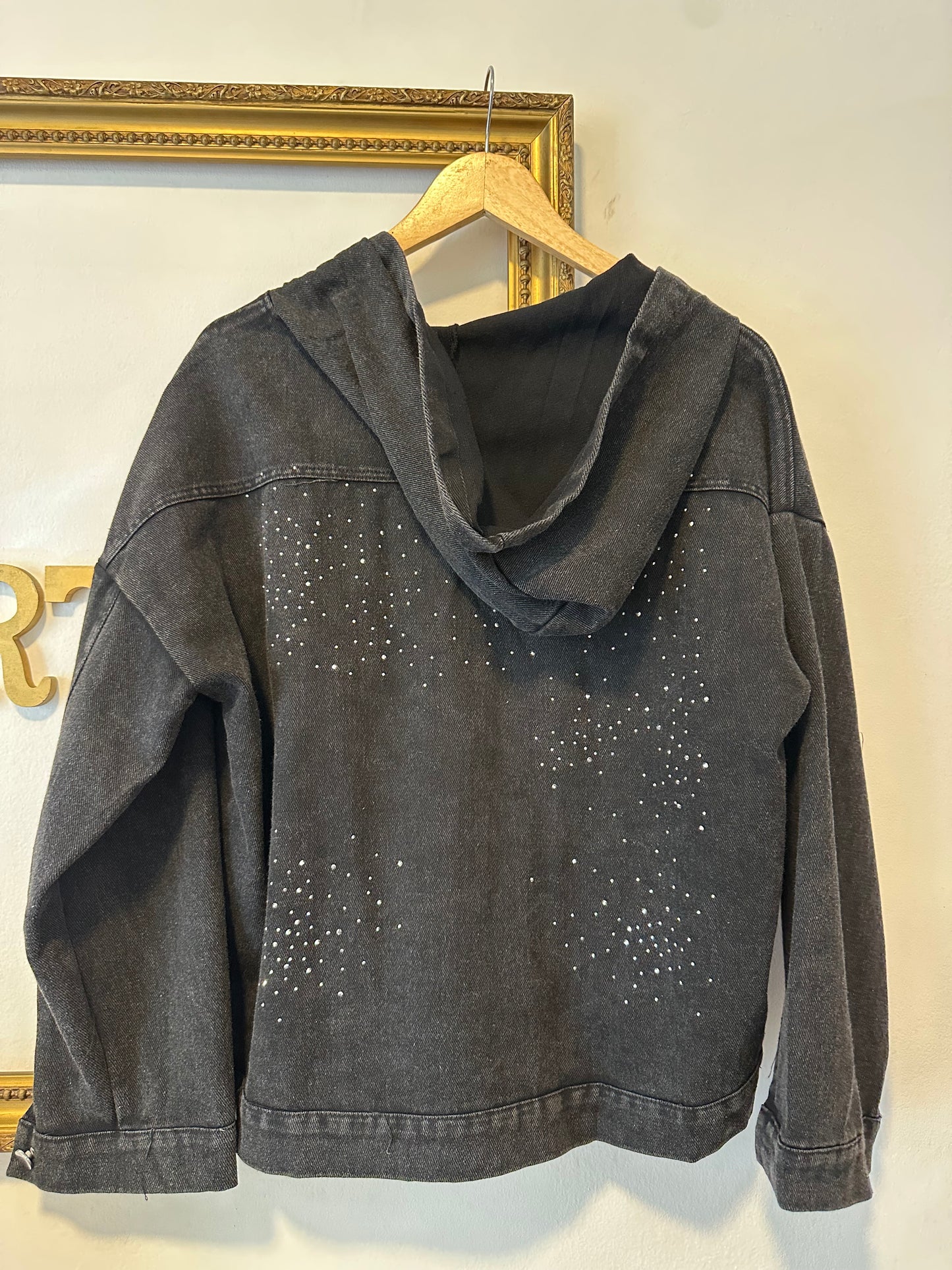 Chaqueta Mezclilla Con Gorro y Cierre