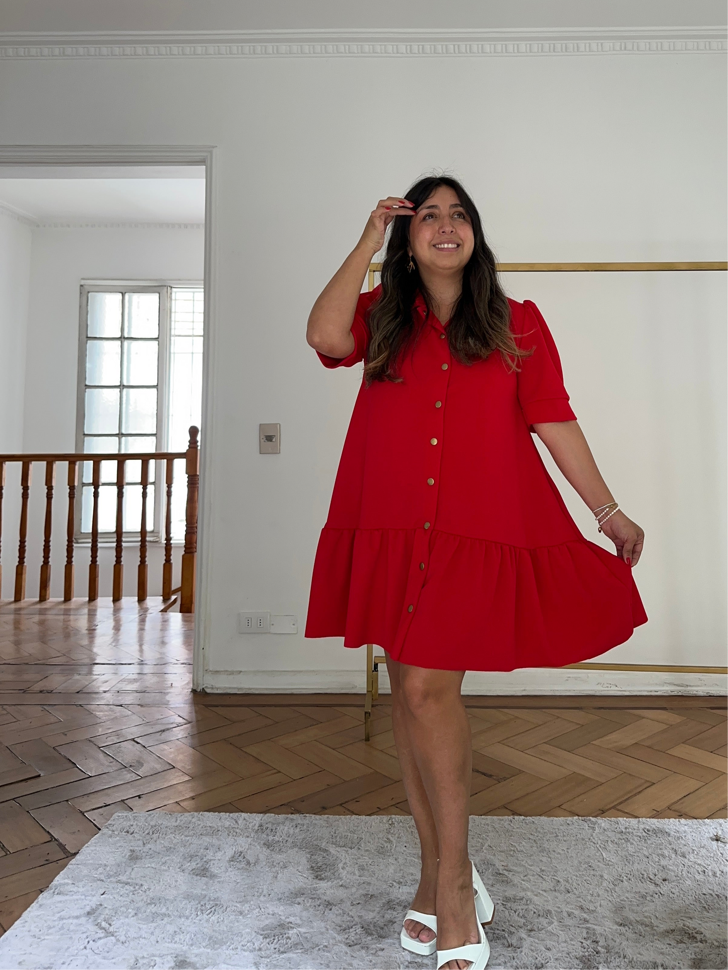 Vestido Francisca Manga Corta Tela Scuba