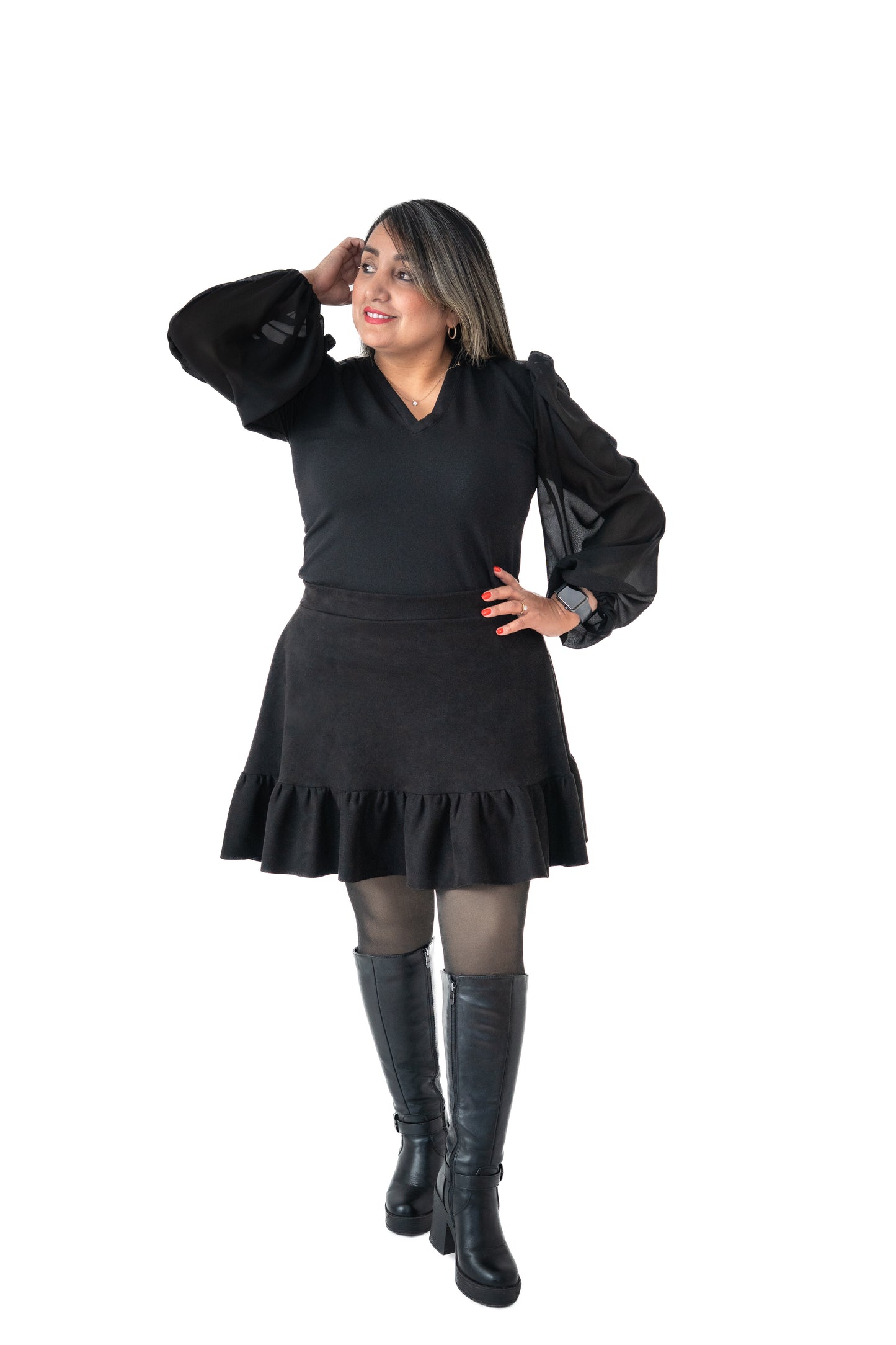 Conjunto Maryte Agamuzado Polera Manga Gasa