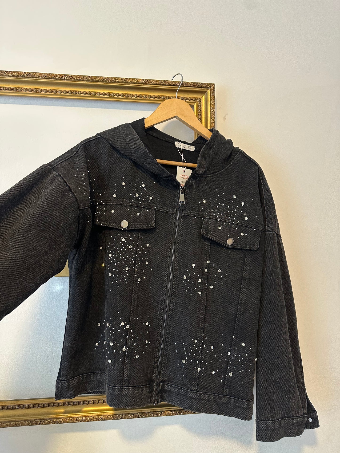 Chaqueta Mezclilla Con Gorro y Cierre