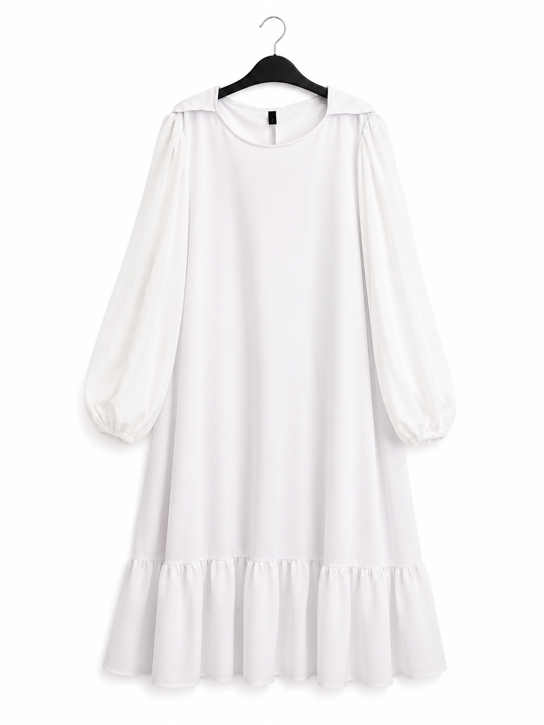 Vestido Blanco Midi Tela Scuba  Novia NN Con Capa