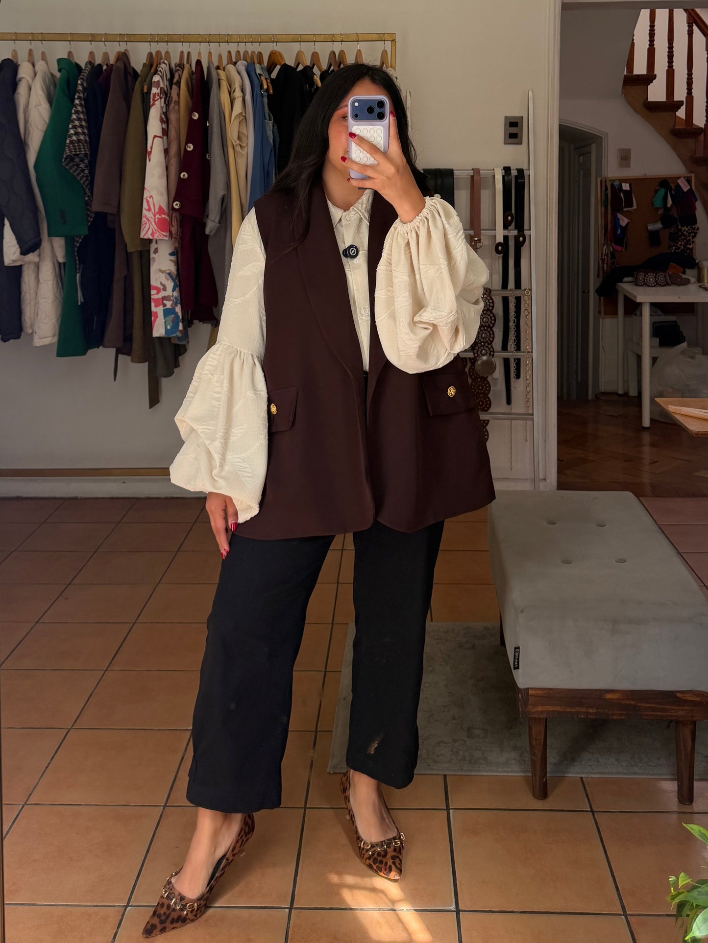 Blazer Siena Sin Manga Tela Gabardina