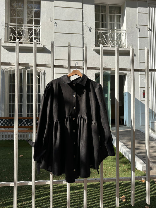 Camisa Meghan Mezclilla Semi- Elasticada