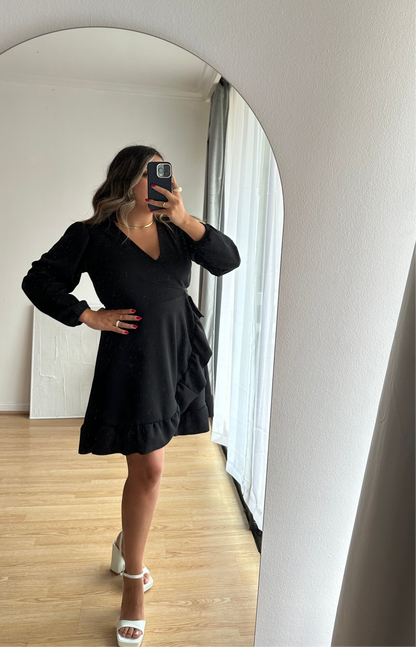 Vestido Maciel Tela Scuba Completo Manga Larga