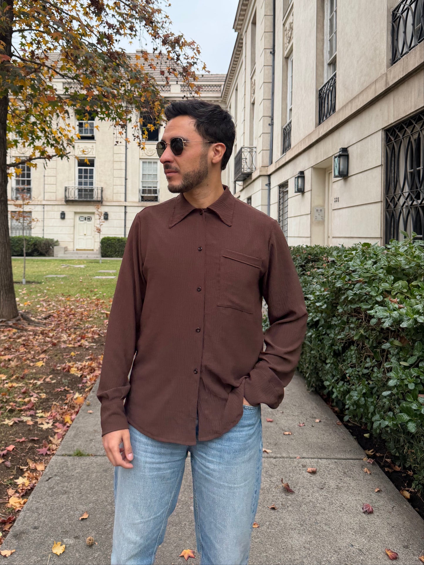 Camisa Ignacio Manga Larga Tela Cey Hombre