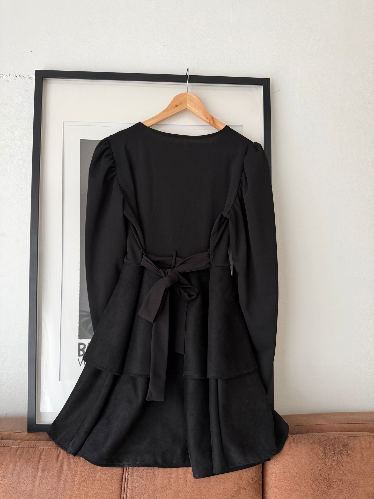 Vestido Pilar Doble Textura Gamuza/Scuba Manga Larga