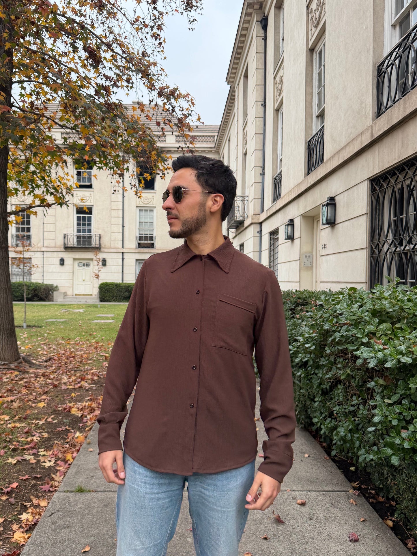 Camisa Ignacio Manga Larga Tela Cey Hombre