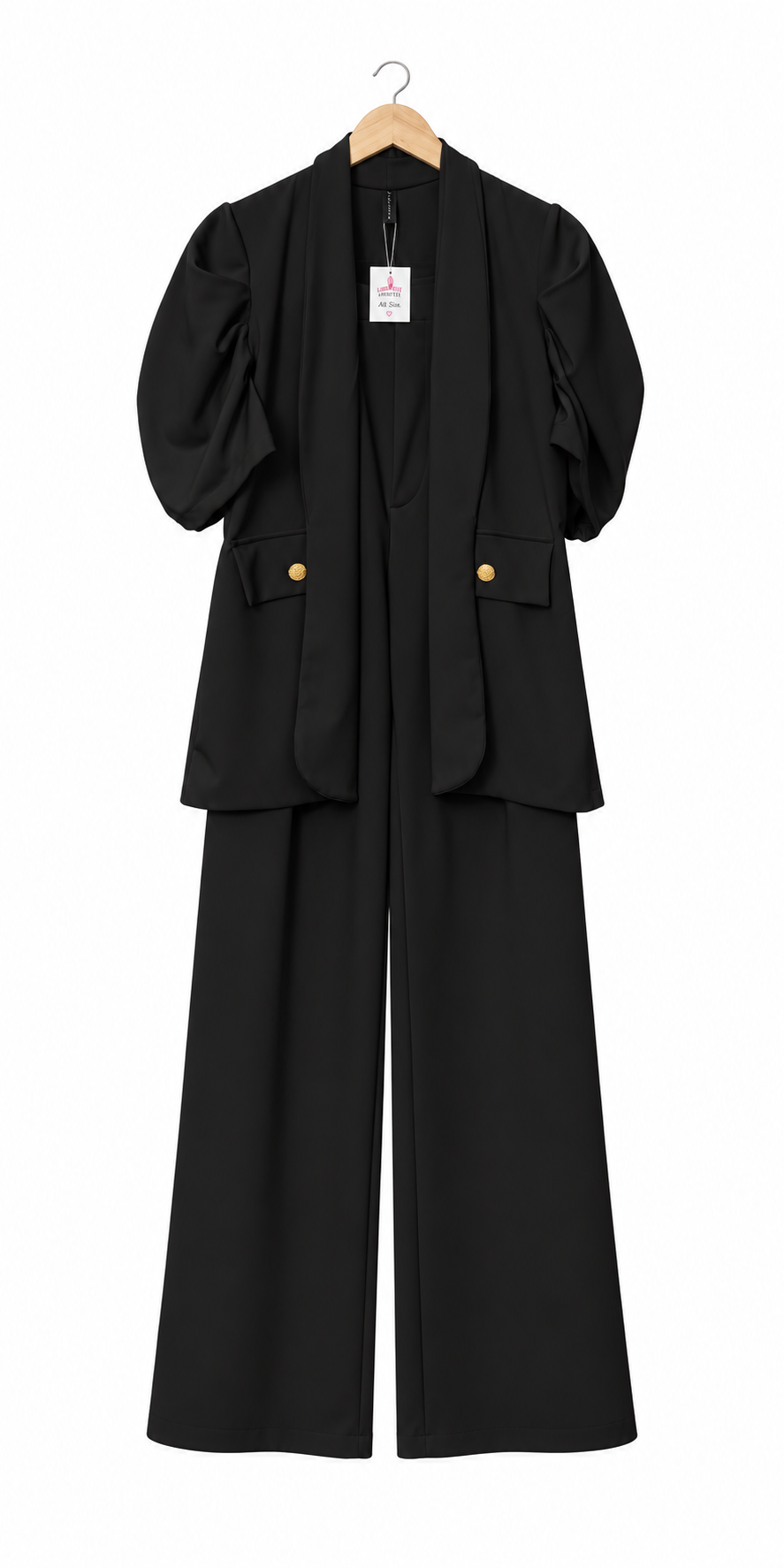 Conjunto Blazer Siena Manga Corta + Pantalón Moira Tela Scuba Elasticada