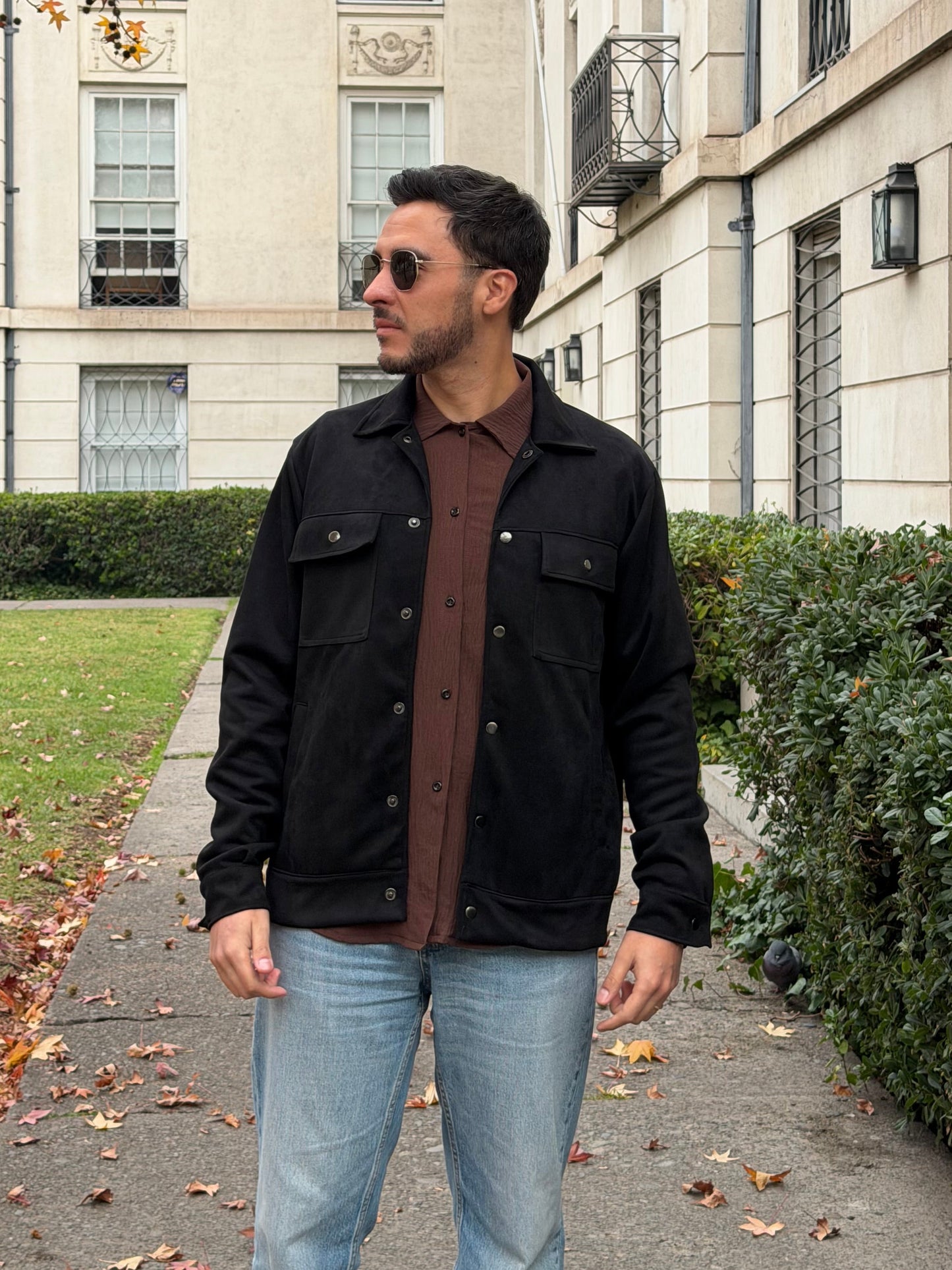 Chaqueta Sebastian Tela Agamuzada Manga Larga Hombre