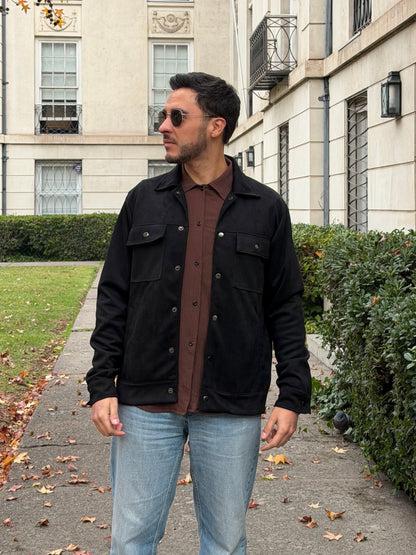 Chaqueta Sebastian Tela Agamuzada Manga Larga Hombre
