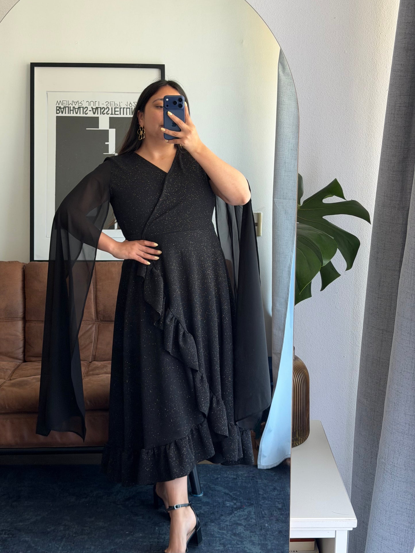 Vestido Maciel Party Midi Tela Sofia Brillos