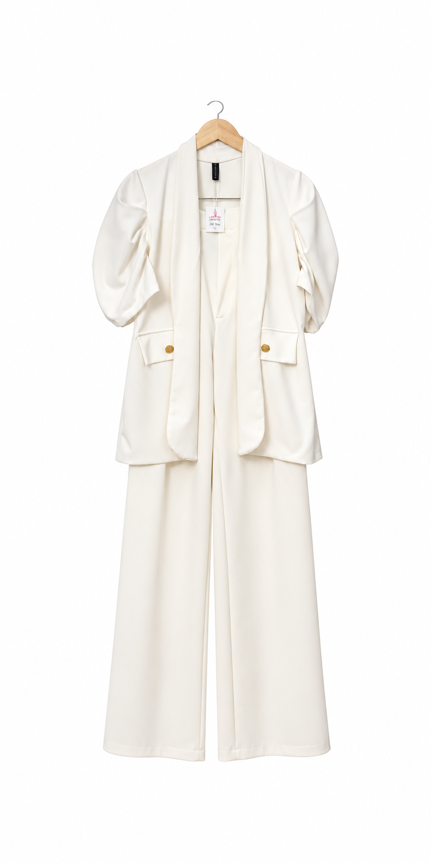 Conjunto Blazer Siena Manga Corta + Pantalón Moira Tela Scuba Elasticada
