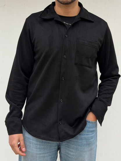 Camisa Ignacio Tela Agamuzada Manga Larga Hombre