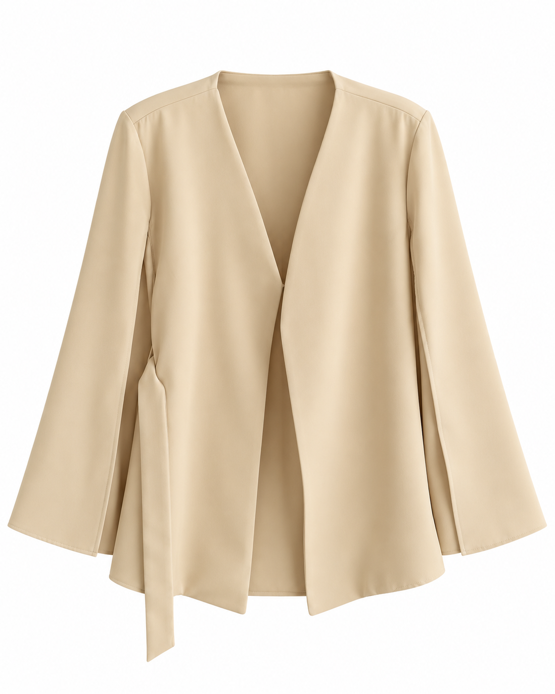 Blazer Pia Tela Gabardina Con Amarra