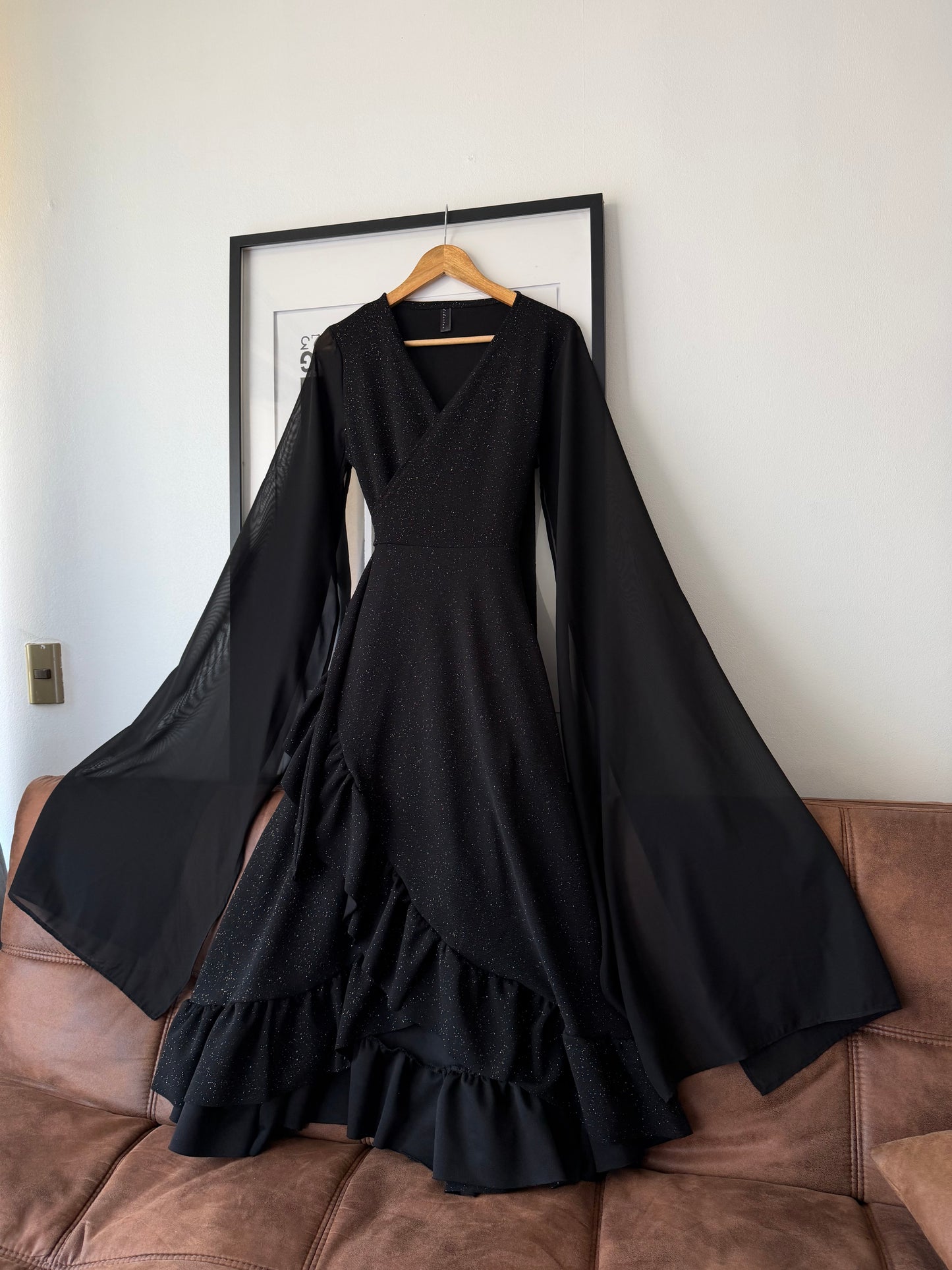 Vestido Maciel Party Midi Tela Sofia Brillos