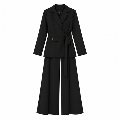 Conjunto Blazer Rebeca Tipo Sastrero + Pantalón Isidora Sin Bolsillo Tela Scuba Elasticada