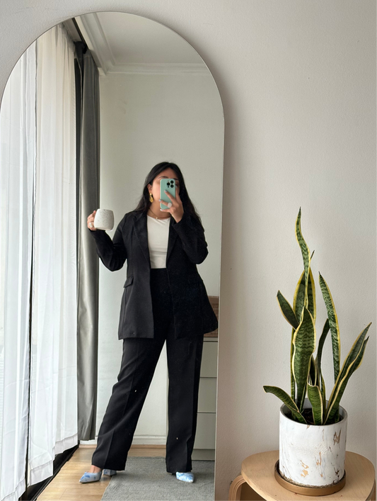 Blazer Conjunto Sastrero Libertee Tela Gabardina