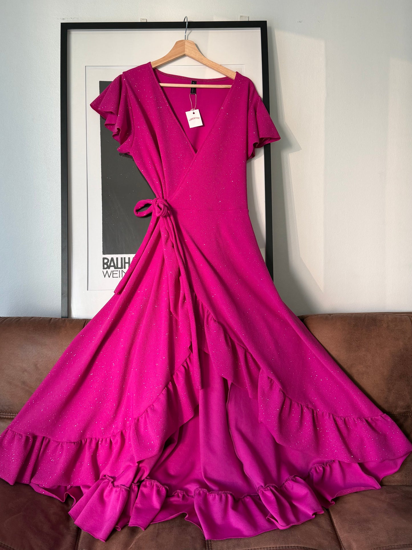 Vestido Maciel Midi Tela Sofia Brillos