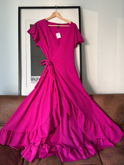 Vestido Maciel Midi Tela Sofia Brillos