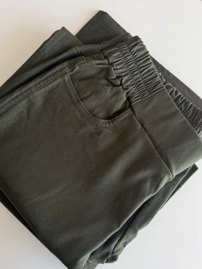 Pantalón Gabardina Elasticada Con Polar Por Dentro 9043