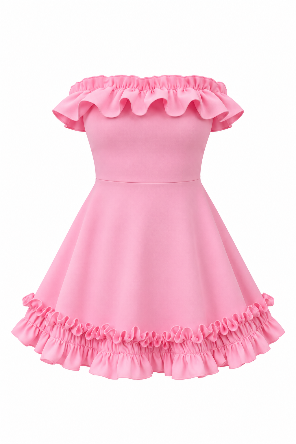Vestido Strapless Paula Tela Scuba