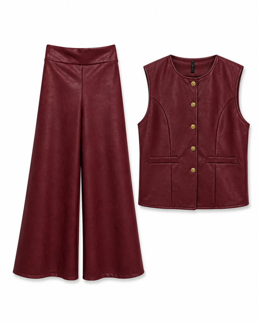 Guillette Adrian + Pantalon Maria Jose Liso Agamuzado Texturizado