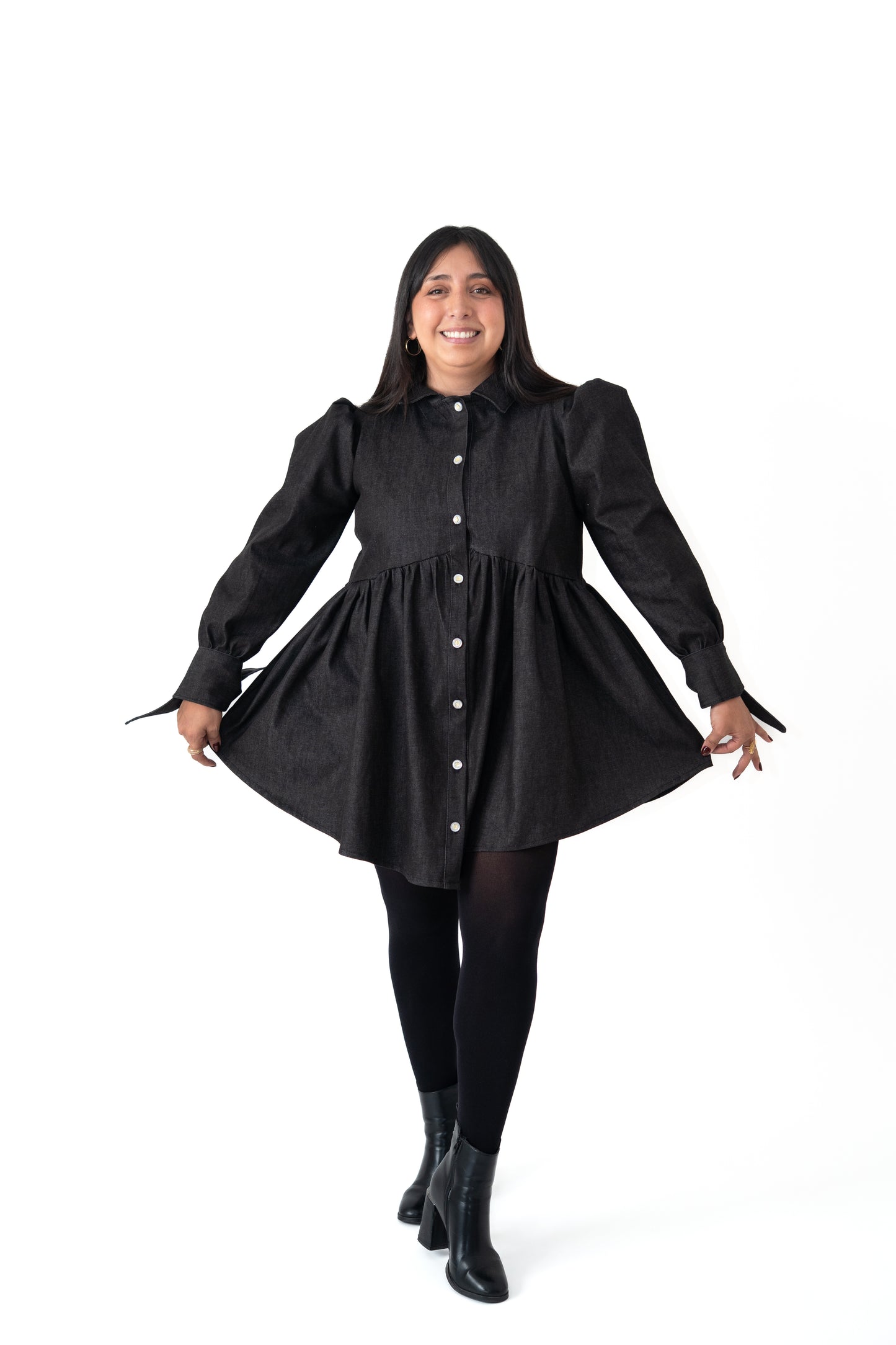 Camisa Meghan Mezclilla Semi- Elasticada