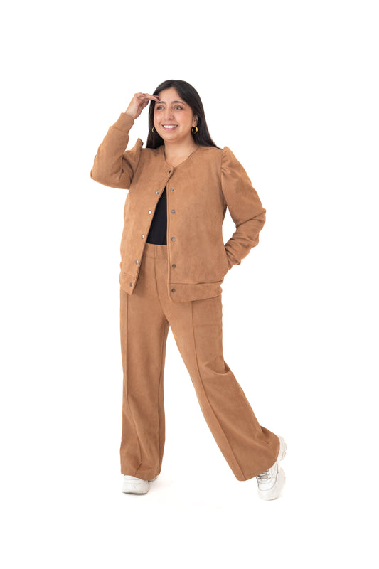 Conjunto Eleonor Versión Pantalón Largo Tela Agamuzada