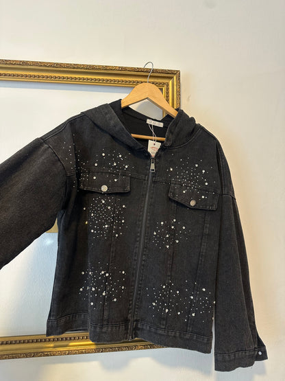 Chaqueta Mezclilla Con Gorro y Cierre