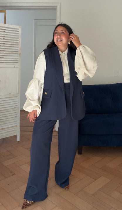 Blazer Siena Sin Manga Tela Gabardina