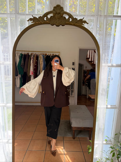 Blazer Siena Sin Manga Tela Gabardina