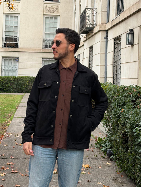 Chaqueta Sebastian Tela Agamuzada Manga Larga Hombre