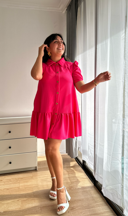 Vestido Francisca Manga Corta Tela Sofia