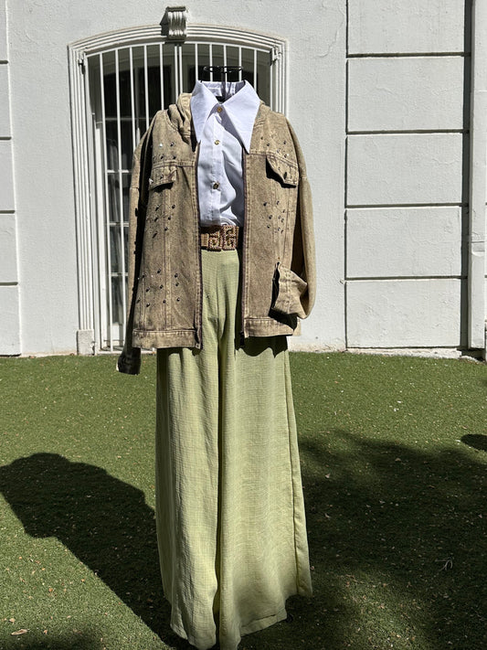 Chaqueta Mezclilla Con Gorro y Cierre