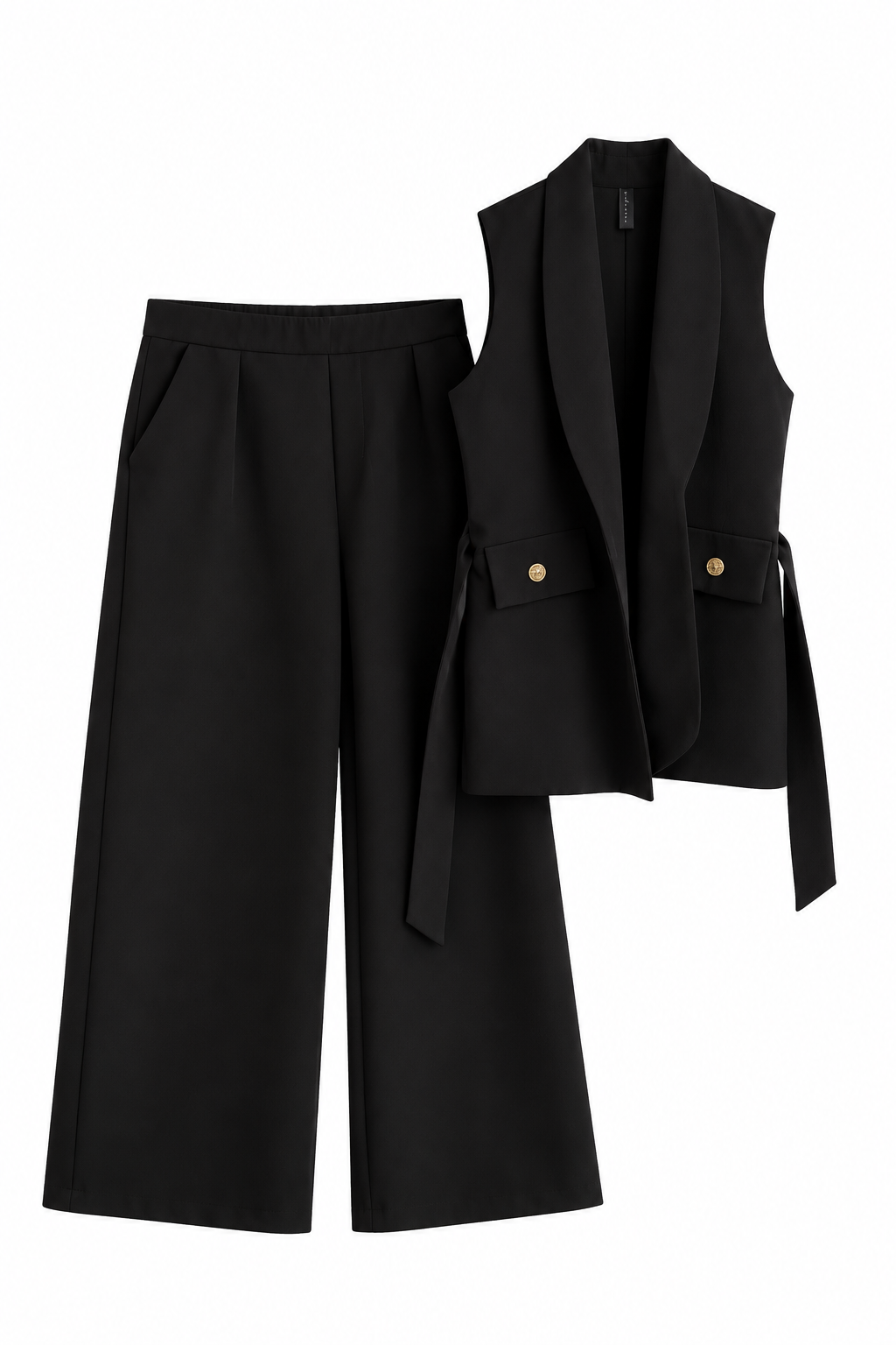 Conjunto Blazer Siena Sin Manga & Amarra + Pantalón Moira