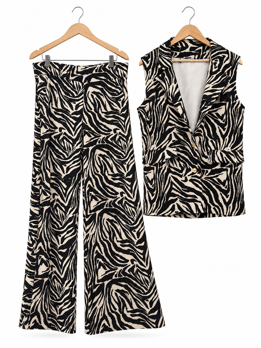 Conjunto Almendra Tela Scuba Pantalón largo Print