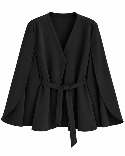 Blazer Pia Tela Gabardina Con Amarra