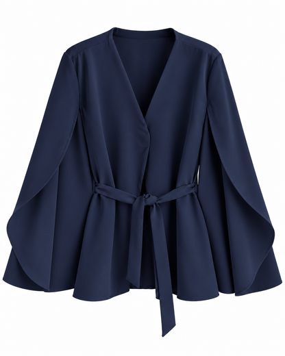 Blazer Pia Tela Gabardina Con Amarra