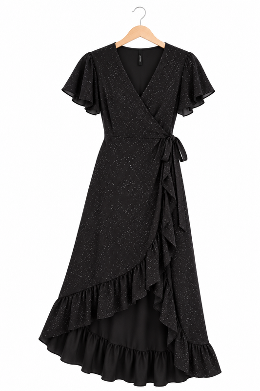 Vestido Maciel Midi Tela Sofia Brillos