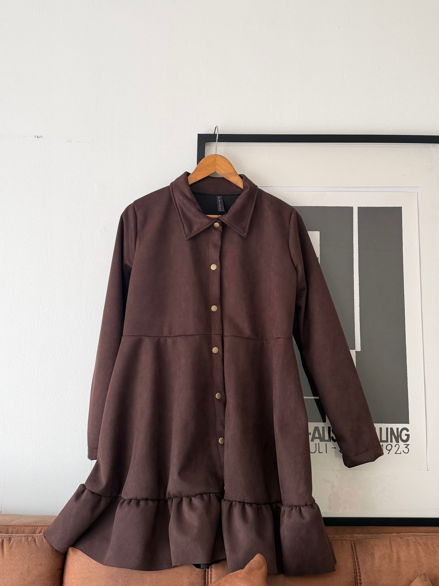 Vestido Ariannys Manga Larga Agamuzado Vuelos Abajo