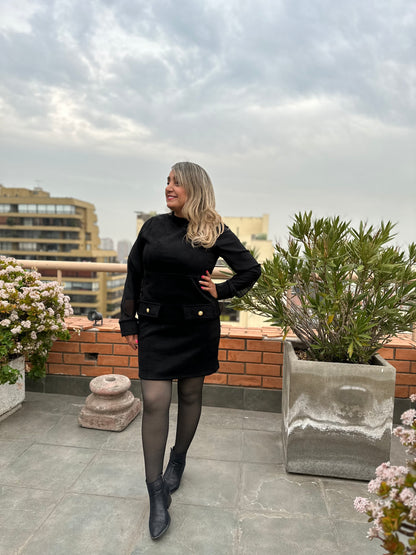 Vestido Lov Tela Agamuzada Completo
