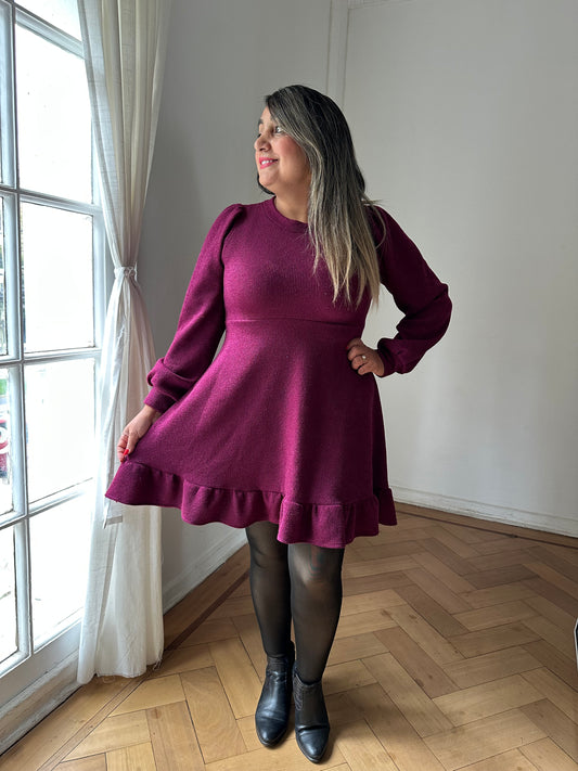 Vestido Lorena Vuelo Lanilla Jaspeado