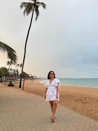 Vestido Pilar Tela Scuba Manga Corta Vuelos