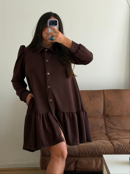 Vestido Francisca Manga Larga Tela Scuba