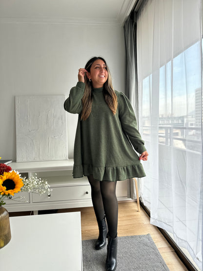 Vestido Amparo Vuelos Abajo Lanilla