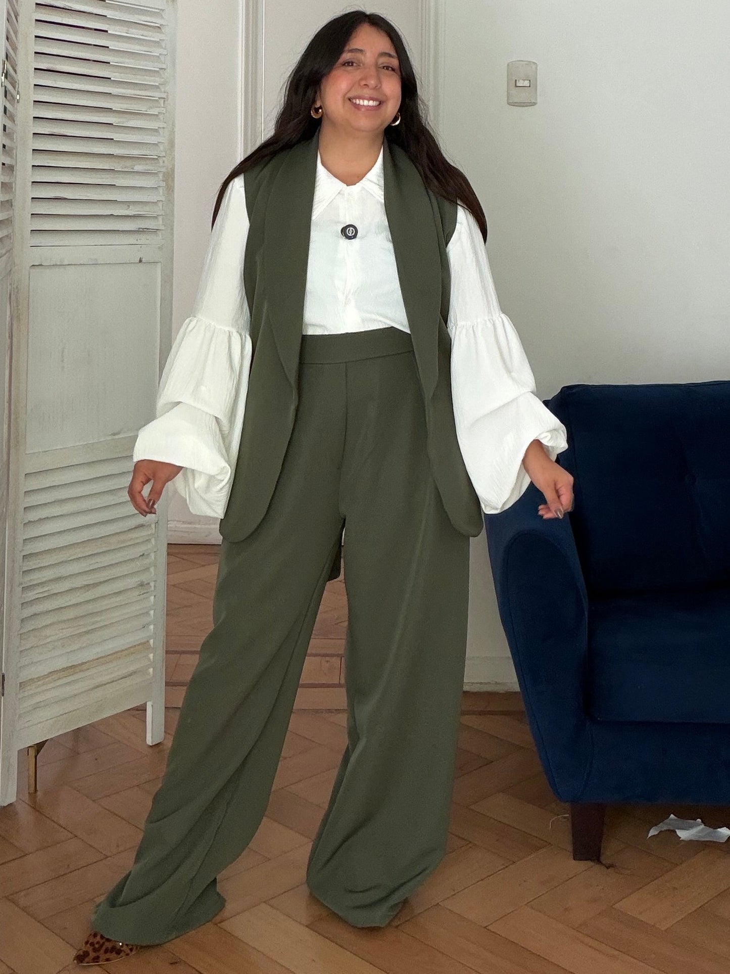 Conjunto Blazer Siena Sin Manga & Amarra + Pantalón Moira