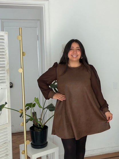 Vestido Dianna Manga Larga Agamuzado Diseño